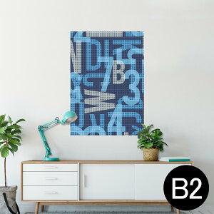 ポスター ウォールステッカー シール式ステッカー 飾り 515×728mm B2 写真 フォト 壁 インテリア おしゃれ 剥がせる wall sticker poster 012227 青 英字 数字
