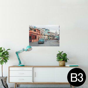 ポスター ウォールステッカー シール式ステッカー 飾り 364×515mm B3 写真 フォト 壁 インテリア おしゃれ 剥がせる wall sticker poster 023179 風景 車 カラフル