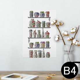 ポスター ウォールステッカー シール式ステッカー 飾り 257×364mm B4 写真 フォト 壁 インテリア おしゃれ 剥がせる wall sticker poster 009809 食べ物　イラスト　カラフル