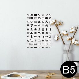 ポスター ウォールステッカー シール式ステッカー 飾り 182×257mm B5 写真 フォト 壁 インテリア おしゃれ 　剥がせる wall sticker poster 014365 アイコン　シンプル