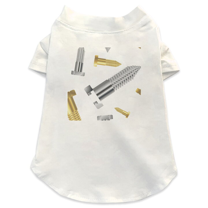 楽天市場 犬専用tシャツ 選べる5size 小型犬 袖あり 半袖 ホワイト デザイン T Shirt Xs S M L Xl ペットウェア ペット服 カジュアル おしゃれ コットン 綿 チェック ボーダー ネジ イラスト 模様 Kabeコレ