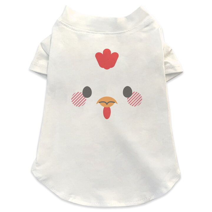 楽天市場 犬専用tシャツ 選べる5size 小型犬 袖あり 半袖 ホワイト デザイン T Shirt Xs S M L Xl ペットウェア ペット服 カジュアル おしゃれ コットン 綿 ユニーク アニマル 動物 イラスト にわとり Kabeコレ
