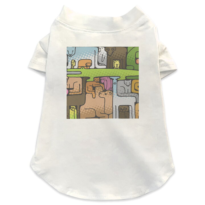 楽天市場 犬専用tシャツ 選べる5size 小型犬 袖あり 半袖 ホワイト デザイン T Shirt Xs S M L Xl ペットウェア ペット服 カジュアル おしゃれ コットン 綿 アニマル 動物 イラスト ワニ ヒョウ Kabeコレ