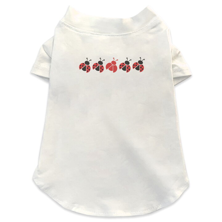 楽天市場 犬専用tシャツ 選べる5size 小型犬 袖あり 半袖 ホワイト デザイン T Shirt Xs S M L Xl ペットウェア ペット服 カジュアル おしゃれ コットン 綿 虫 昆虫 テントウムシ てんとう虫 かわいい Kabeコレ
