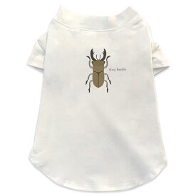 犬専用Tシャツ 選べる5size 小型犬 袖あり 半袖 ホワイト デザイン T shirt XS S M L XL ペットウェア ペット服 カジュアル おしゃれ コットン 綿 昆虫　虫　 昆虫　虫　クワガタ 017771
