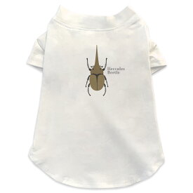 犬専用Tシャツ 選べる5size 小型犬 袖あり 半袖 ホワイト デザイン T shirt XS S M L XL ペットウェア ペット服 カジュアル おしゃれ コットン 綿 昆虫　虫　カブトムシ　 昆虫　虫　カブトムシ　 017772