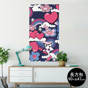 �|�X�^�[ �E�H�[���X�e�b�J�[ �����` �V�[�����X�e�b�J�[ ���� 90×47cm Lsize �����` �� �C���e���A �������@�������� wall sticker poster 004659 �n�[�g�@�ԁ@�|�b�v
