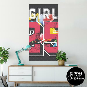 ポスター ウォールステッカー 長方形 シール式ステッカー 飾り 90×47cm Lsize 長方形 壁 インテリア おしゃれ 剥がせる wall sticker poster 012319 英語 ロゴ 数字