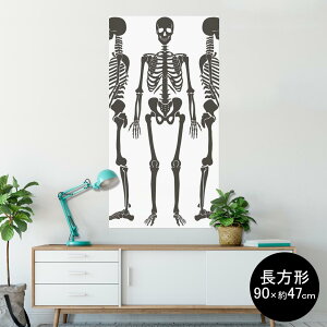 ポスター ウォールステッカー 長方形 シール式ステッカー 飾り 90×47cm Lsize 長方形 壁 インテリア おしゃれ 剥がせる wall sticker poster 013822 骸骨 模型