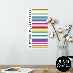 ポスター ウォールステッカー 長方形 シール式ステッカー 飾り 30×16cm Ssize 壁 インテリア おしゃれ 剥がせる wall sticker poster 004497 カラフル 数字