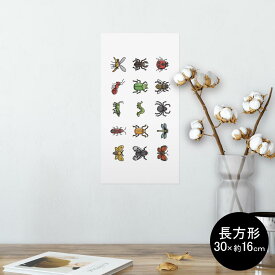 ポスター ウォールステッカー 長方形 シール式ステッカー 飾り 30×16cm Ssize 壁 インテリア おしゃれ　剥がせる wall sticker poster 013485 虫　昆虫　テントウムシ