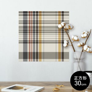ポスター ウォールステッカー シール式ステッカー 飾り 30×30cm Ssize 正方形 壁 インテリア おしゃれ 剥がせる wall sticker poster 000961 チェック ベージュ