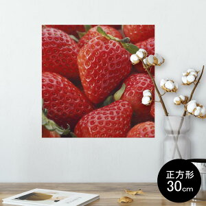 ポスター ウォールステッカー シール式ステッカー 飾り 30×30cm Ssize 正方形 壁 インテリア おしゃれ 剥がせる wall sticker poster 001592 苺 果実