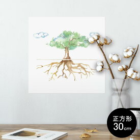 ポスター ウォールステッカー シール式ステッカー 飾り 30×30cm Ssize 正方形 壁 インテリア おしゃれ　剥がせる wall sticker poster 012984 木　空　絵