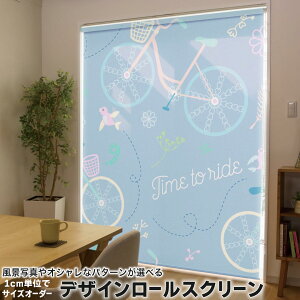 1cm単位サイズオーダー ロールスクリーン ロールカーテン オーダーメイド タチカワ 日本製 間仕切り カーテン 採光 非遮光 目隠し UVカット カーテンレール チェーン式 プル式 011863 かわいい