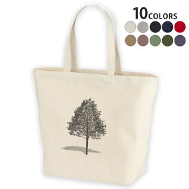 選べる10カラー デザイントートバッグ Lsize キャンバス デイパック バッグ レディースバッグ 015665 木　樹木　自然　植物　モノクロ