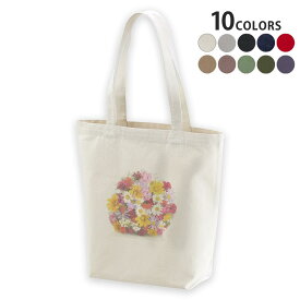 選べる10カラー デザイントートバッグ Msize キャンバス デイパック バッグ エコバッグ 000937 花　花束