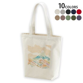 選べる10カラー デザイントートバッグ Msize キャンバス デイパック バッグ エコバッグ 008678 日本語・和柄 和風　和柄　カラフル　富士山