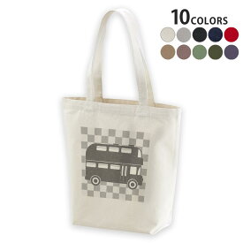 選べる10カラー デザイントートバッグ Msize キャンバス デイパック バッグ エコバッグ 012597 バス　車　モノトーン