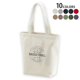 選べる10カラー デザイントートバッグ Msize キャンバス デイパック バッグ エコバッグ 012635 バスケットボール　英字　ロゴ