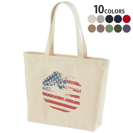 選べる10カラー デザイントートバッグ Wsize キャンバス デイパック バッグ レディースバッグ 008330 唇　くちびる　イラスト　アメリカ　国旗