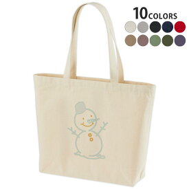 選べる10カラー デザイントートバッグ Wsize キャンバス デイパック バッグ レディースバッグ 010008 クリスマス　雪　雪だるま