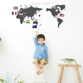 楽天市場 ウォールステッカー 世界地図 国旗の通販