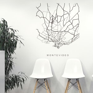 E̓ssMAPV[EH[XebJ[ 90×90cm@wall sticker n} Xg[g}bv street map world cityssn}@En}@050149 Montevideo, Uruguay