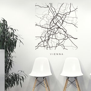 ���E�̓s�sMAP���V�[�����E�H�[���X�e�b�J�[ 90×90cm�@wall sticker �n�} �X�g���[�g�}�b�v street map world city�s�s�n�}�@���E�n�}�@050165 Vienna, Austria