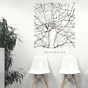 E̓ssMAPV[EH[XebJ[ 90×90cm@wall sticker n} Xg[g}bv street map world cityssn}@En}@050167 Washington, D.C.