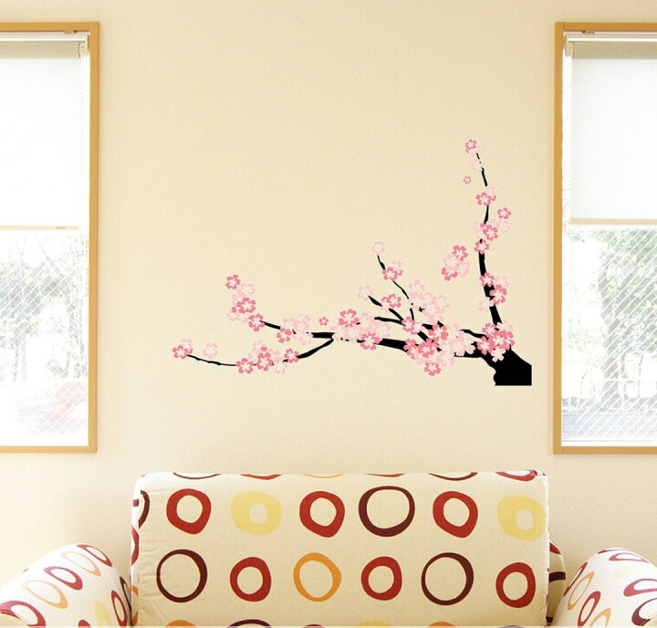 楽天市場 ウォールステッカー 飾り 90 90cm シール式 装飾 おしゃれ 壁紙 Wall Sticker 雑貨 Diy プチリフォーム パーティー イベント 賃貸 フラワー 桜 ピンク Kabeコレ