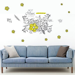 母の日☆ シール式ウォールステッカー ウォールステッカー 飾り 90×90cm 壁紙 mothers day カーネーション 花 プレゼント剥がせる カッティングシート wall sticker 雑貨 DIY 015899