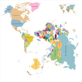 3sizeから選べる！地図☆シール式ウォールステッカー　世界地図 world map 大陸 カラフル 飾り 装飾 おしゃれ 壁紙 剥がせる DIY プチリフォーム パーティ 賃貸 190×427mm 390×877mm 590×1327mm Ssize Msize Lsize 016013