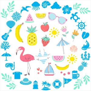 āV[EH[XebJ[ summer ċx Ղ Ђ܂ C z SURF  90×90cm  JbeBOV[g wall sticker G 016549