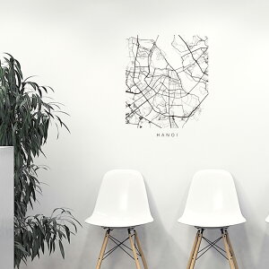 E̓ssMAPV[EH[XebJ[ 60×60cm@wall sticker n} Xg[g}bv street map world cityssn}@En}@050135 Hanoi, Vietnam