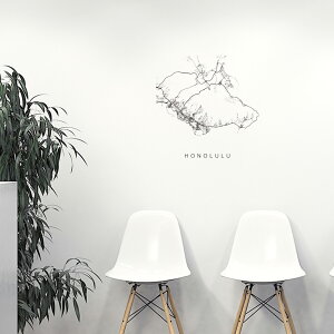 E̓ssMAPV[EH[XebJ[ 60×60cm@wall sticker n} Xg[g}bv street map world cityssn}@En}@050139 Honolulu, Hawaii