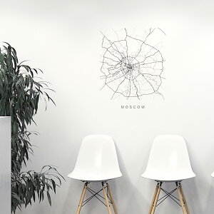 E̓ssMAPV[EH[XebJ[ 60×60cm@wall sticker n} Xg[g}bv street map world cityssn}@En}@050150 Moscow, Russia