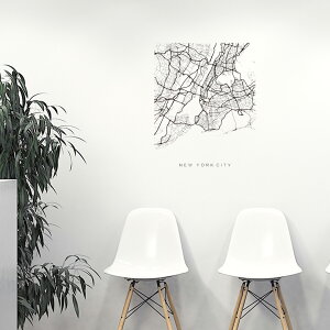 E̓ssMAPV[EH[XebJ[ 60×60cm@wall sticker n} Xg[g}bv street map world cityssn}@En}@050152 New York City, New York