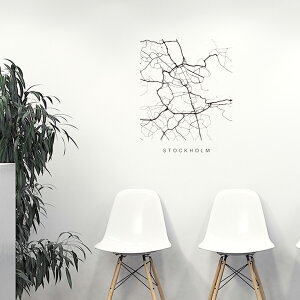 E̓ssMAPV[EH[XebJ[ 60×60cm@wall sticker n} Xg[g}bv street map world cityssn}@En}@050161 Stockholm, Sweden