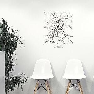 ���E�̓s�sMAP���V�[�����E�H�[���X�e�b�J�[ 60×60cm�@wall sticker �n�} �X�g���[�g�}�b�v street map world city�s�s�n�}�@���E�n�}�@050165 Vienna, Austria