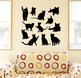 楽天市場 猫 シルエット ステッカー 壁紙 装飾フィルム インテリア 寝具 収納 の通販