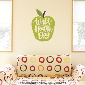 ウォールステッカー 飾り 60×60cm シール式 装飾 おしゃれ 壁紙 剥がせる DIY プチリフォーム パーティー 賃貸 016118 リンゴ 英語