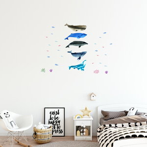 C̐ V[EH[XebJ[  fish sea NW  CJ 邩 ANAE V`  60×60cm  JbeBOV[g wall sticker G 016515