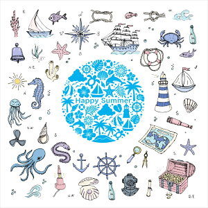 āV[EH[XebJ[ summer ċx Ղ Ђ܂ C z SURF  60×60cm  JbeBOV[g wall sticker G 016563