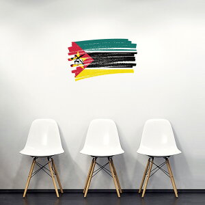 国旗☆シール式ウォールステッカー 60×60cm 世界の国旗 world flag 飾り 壁紙 はがせる 剥がせる カッティングシート wall sticker mozambique モザンビーク 018515