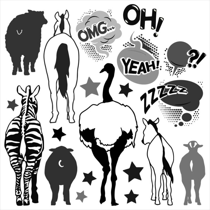 楽天市場 陸の生物 シール式ウォールステッカー 動物 Animal 鳥 きりん ぞう 犬 猫 飾り 30 30cm 剥がせる カッティングシート Wall Sticker 雑貨 ウォールステッカー Kabeコレ