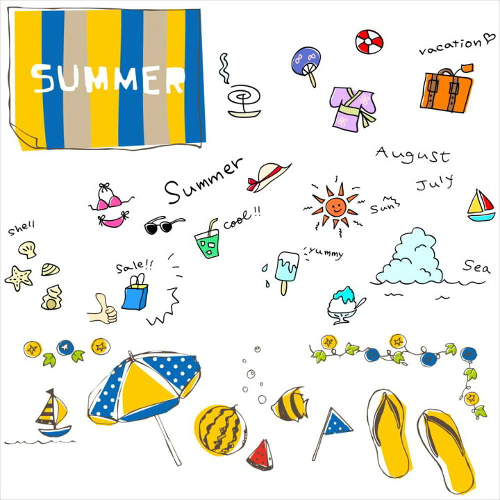 楽天市場 夏 シール式ウォールステッカー Summer 夏休み 祭り ひまわり 海 太陽 Surf 飾り 30 30cm 剥がせる カッティングシート Wall Sticker 雑貨 Kabeコレ
