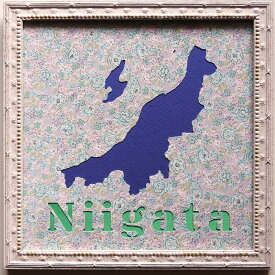まいたけの生産量日本一！新潟県の地図をモチーフにした壁飾りです。220mmの正方形です。