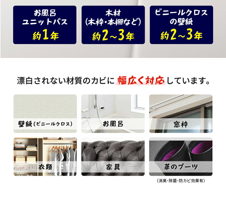 楽天市場 最長2年防カビ 高評価 4 2以上の カビ防止剤 カビ予防剤 カビ カビトリ カビ予防 お風呂 壁紙 浴室 掃除 ゴムパッキン 布団 障子 の 木枠 キッチン 家具 畳 カーテン の長期間防カビ 業務用 にも カビホワイト ネイビー カビ取り カビ防止 スプレー 300ml