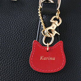 名入れ 猫 かわいい バッグチャーム 革 レザー キーホルダー 人気 おしゃれ 可愛い チャーム イタリア革 イニシャル 箔押し ハート 刻印 名前入り ネームタグ 女性 ギフト プレゼント 誕生日 記念品 卒業 還暦 バレンタイン お揃い カップル 手作り